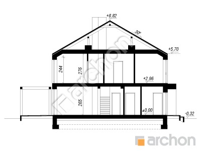 Проект дома ARCHON+ Дом в нарциссах 3 (Б) Розріз будинку