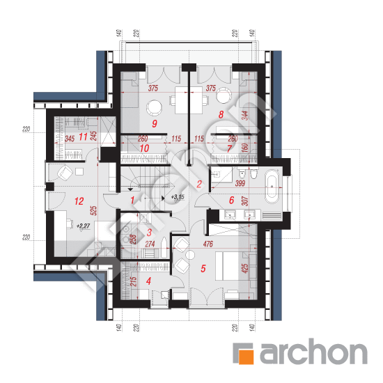 Проект дома ARCHON+ Дом в табаско вep.2 вер.2 План мансандри
