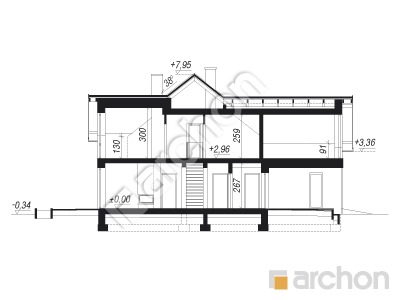 Проект дома ARCHON+ Дом в теллимах 2 (Г) Розріз будинку