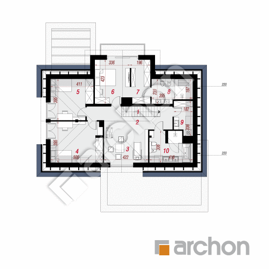 Проект будинку ARCHON+ Будинок в мачейках 4 (Г2) План мансандри