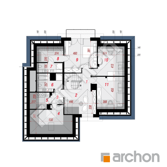 Проект дома ARCHON+ Дом в калатеях 2 (А) План мансандри