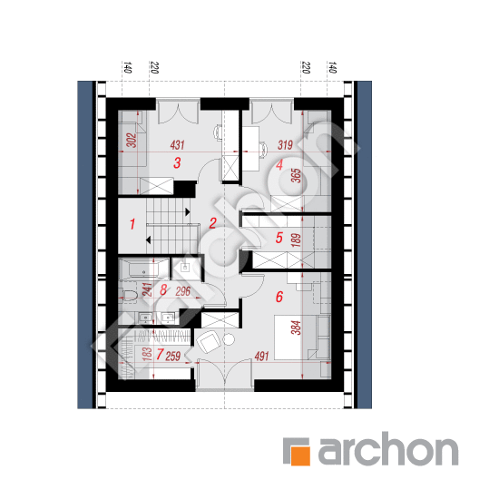 Проект будинку ARCHON+ Будинок в малинівці 21 План мансандри