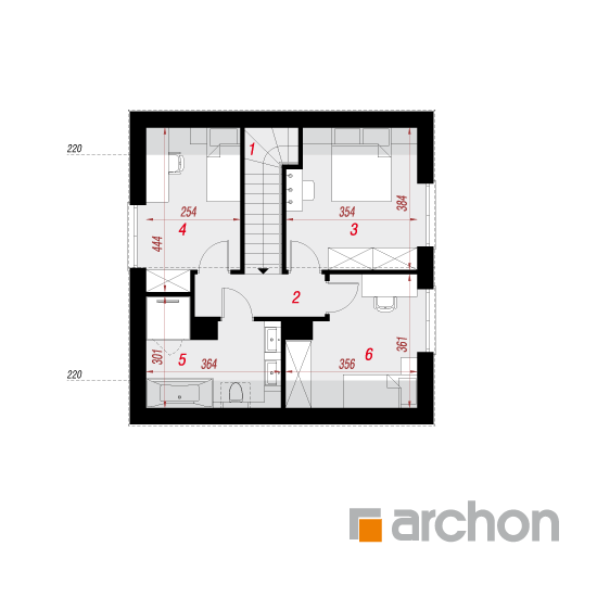 Проект дома ARCHON+ Дом миниатюрка 3 План мансандри