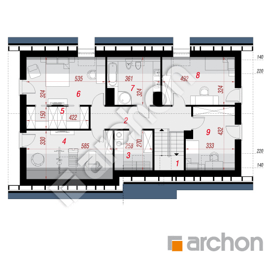 Проект дома ARCHON+ Дом в лиметках 2 (Г2) План мансандри