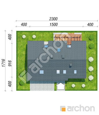 Проект дома ARCHON+ Дом в лиметках 2 (Г2) Ситуація