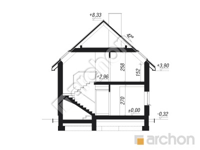 Проект дома ARCHON+ Дом под лимбами 2 Розріз будинку