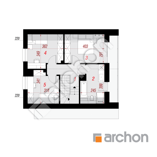 Проект будинку ARCHON+ Будинок в малинівці 24 (Е) ВДЕ План мансандри