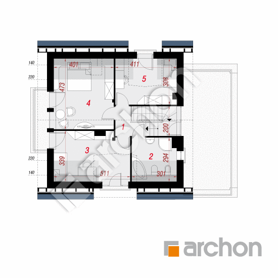 Проект будинку ARCHON+ Будинок в кардамоні вер.2 План мансандри