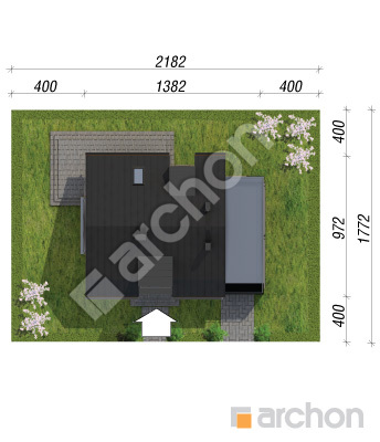 Проєкт будинку ARCHON+ Будинок в кардамоні вер.2 Ситуація