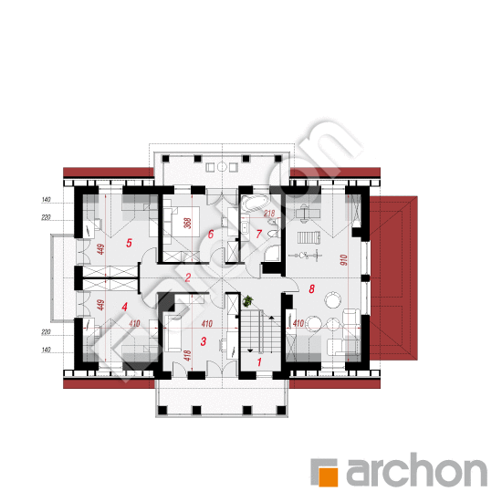 Проект дома ARCHON+ Дом под клёном (П) План мансандри