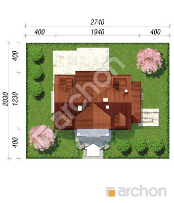 Проект дома ARCHON+ Дом под клёном (П) Ситуація