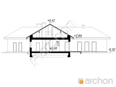 Проект дома ARCHON+ Дом в каллистемонах (Г2) Розріз будинку