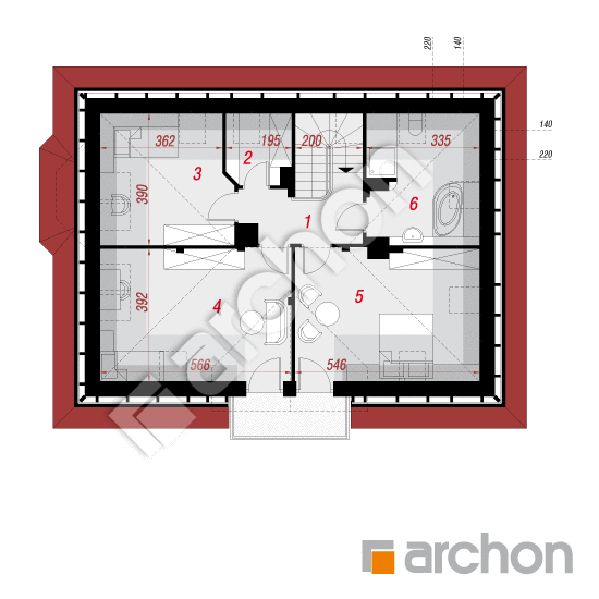 Проект будинку ARCHON+ Будинок в чорнобривцях вер.2 План мансандри