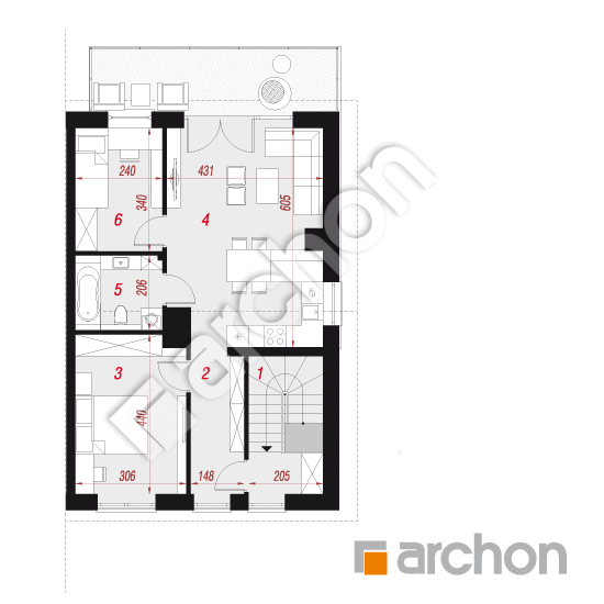 Проект будинку ARCHON+ Будинок в фіалках 5 (Р2БА) вер.2 План мансандри