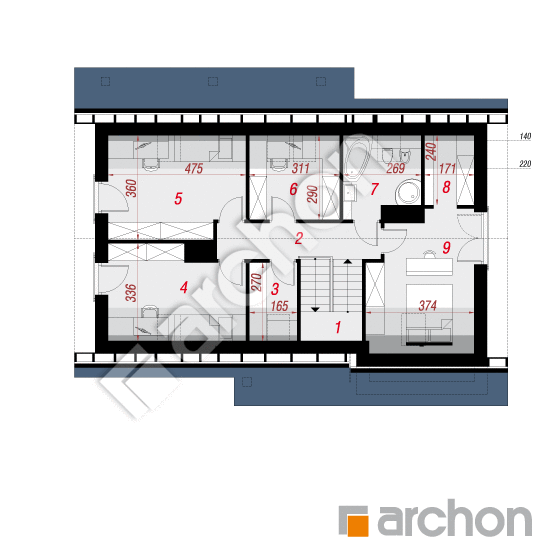 Проект дома ARCHON+ Дом в журавках 4 (П) План мансандри