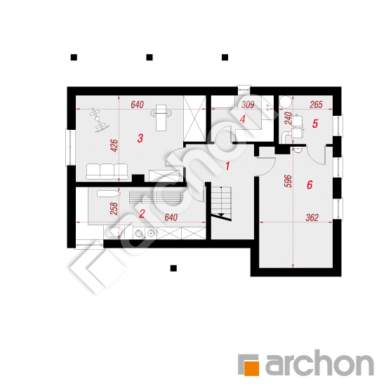 Проект будинку ARCHON+ Будинок в журавках 4 (П) План підвалу