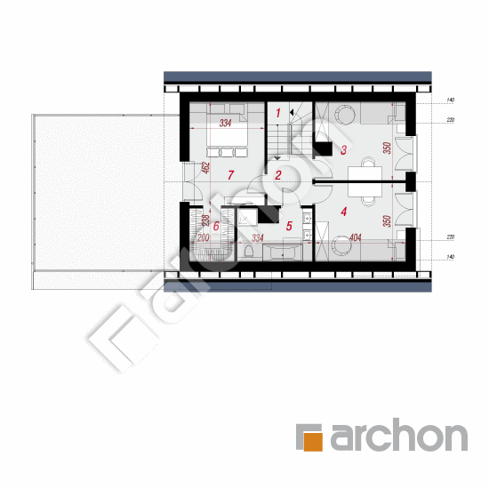Проект будинку ARCHON+ Будинок в хлорофітумі 12 (Г2) План мансандри