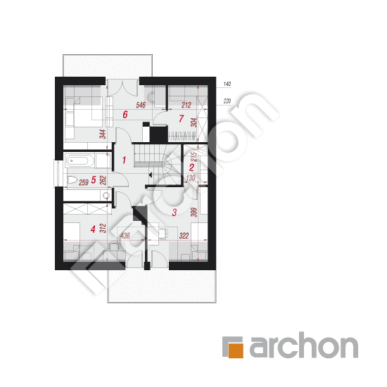 Проект будинку ARCHON+ Будинок під агавами 2 вер. 2 План мансандри
