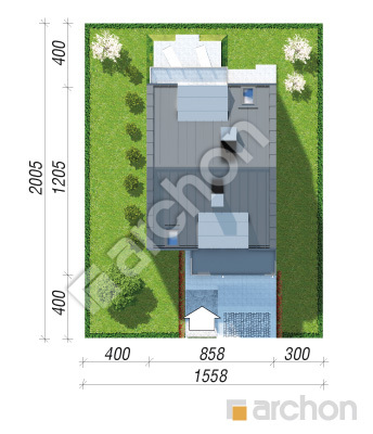 Проєкт будинку ARCHON+ Будинок під агавами 2 вер. 2 Ситуація
