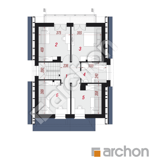 Проект будинку ARCHON+ Будинок в фуксіях вер.2 План мансандри