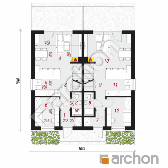 Проект будинку ARCHON+ Будинок в рівіях 2 (Р2) План першого поверху