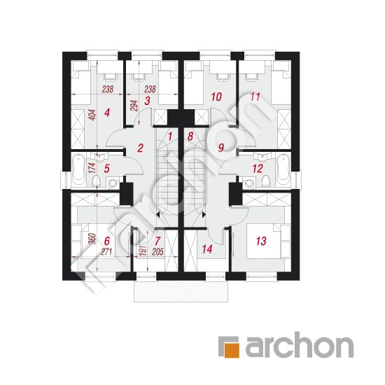 Проект дома ARCHON+ Дом в ривиях 2 (Р2) План першого поверху
