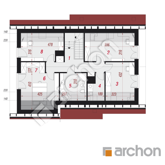 Проект будинку ARCHON+ Будинок в яблонках 10 План мансандри