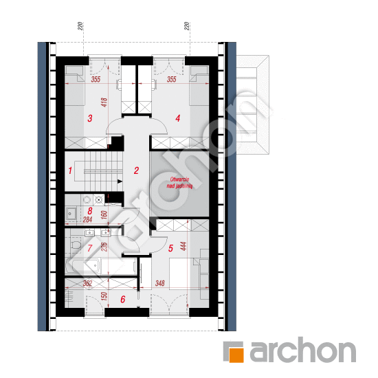 Проект будинку ARCHON+ Будинок в орлішках 6 (Е) ВДЕ План мансандри