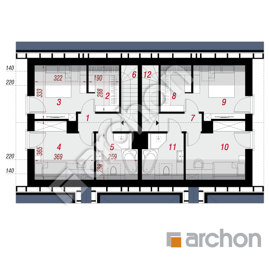 Проєкт будинку ARCHON+ Будинок в брусниці (Р2) вер.3 План мансандри