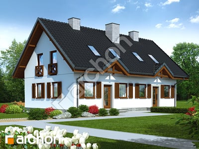 Проект дома ARCHON+ Дом в бруснике (Р2) вер.3 