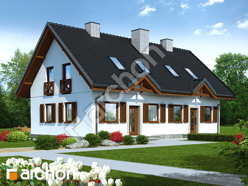 Проєкт будинку ARCHON+ Будинок в брусниці (Р2) вер.3 Вид 1