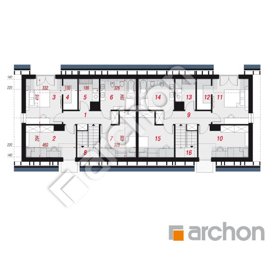 Проект дома ARCHON+ Дом в химонантах (Р2) вер.2 План мансандри
