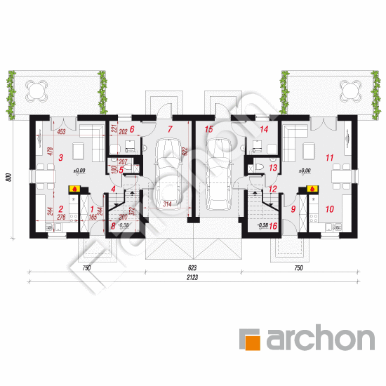 Проект дома ARCHON+ Дом в химонантах (Р2) вер.2 План першого поверху