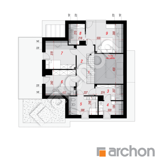 Проект дома ARCHON+ Дом в бирючинах (Г2) План мансандри