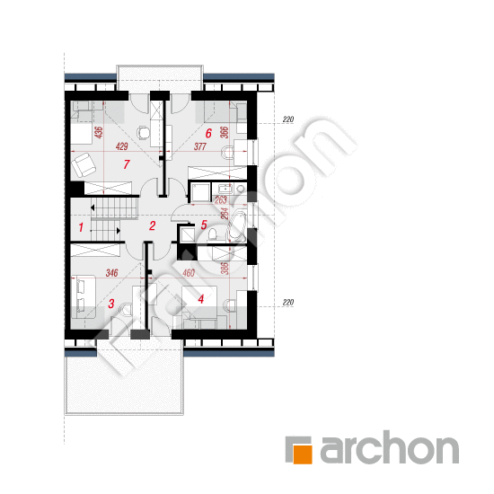 Проект дома ARCHON+ Дом в чарницах 2 (ГБ) План мансандри