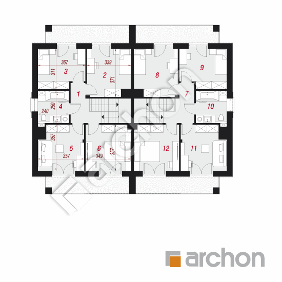 Проект дома ARCHON+ Дом в клематисах 28 (Р2) План мансандри