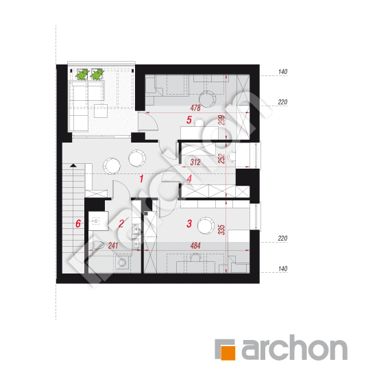 Проєкт будинку ARCHON+ Будинок в фіалках 17 (Р2Б) вер.2 План мансандри