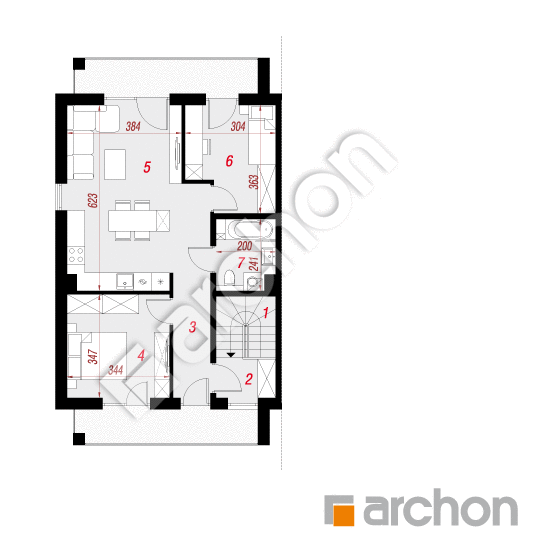 Проект будинку ARCHON+ Будинок при тракті 2 (Р2Б) План мансандри