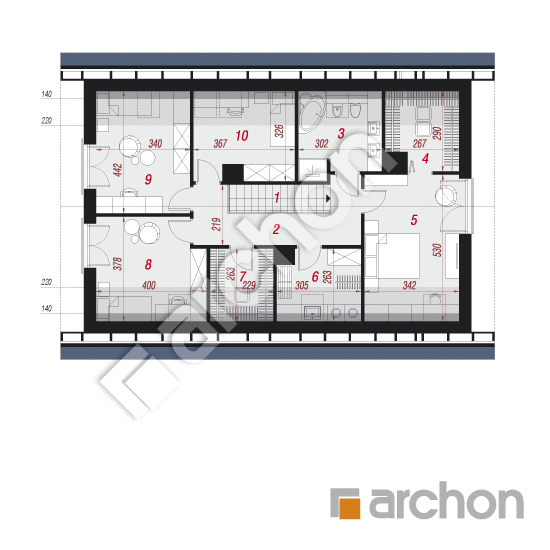 Проект будинку ARCHON+ Будинок в ізопірумі 5 План мансандри