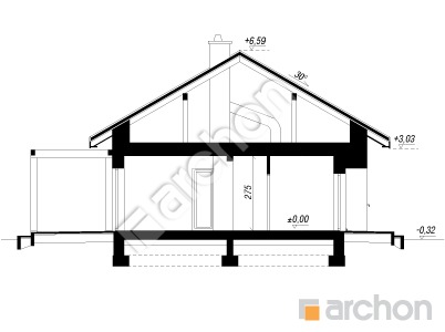 Проект дома ARCHON+ Дом в баллотах 2 Розріз будинку