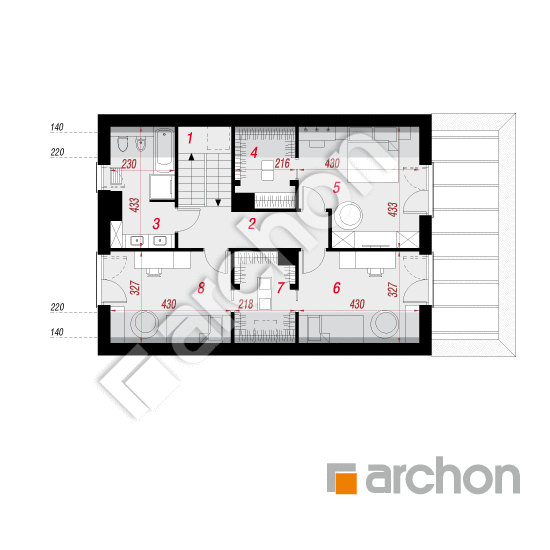 Проект дома ARCHON+ Дом в косариках 3 План мансандри