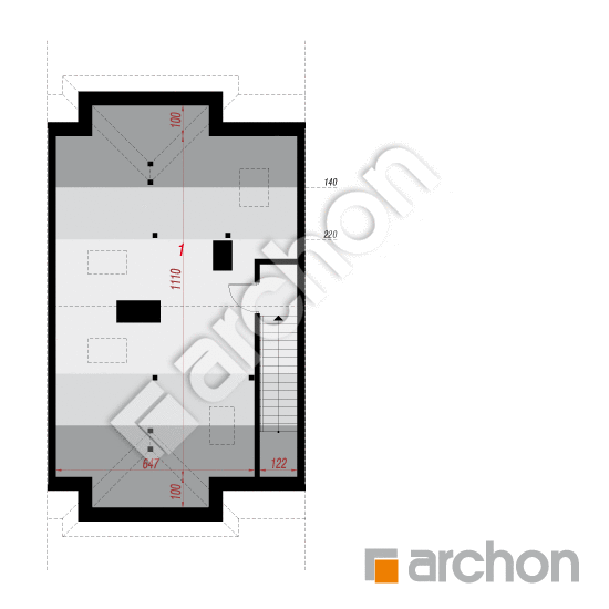 Проект дома ARCHON+ Вилла Юлия 6 (С) План мансандри
