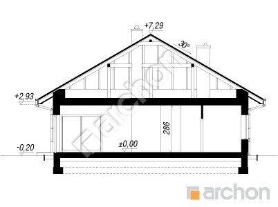 Проєкт будинку ARCHON+ Будинок в хакетіях 8 Розріз будинку