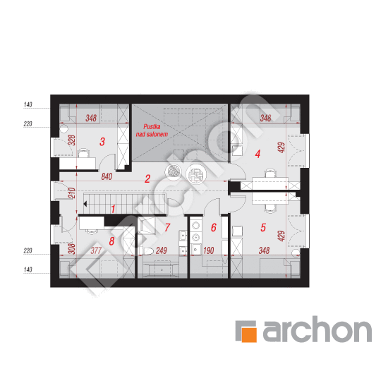 Проект будинку ARCHON+ Будинок під грабами 2(Е) План мансандри