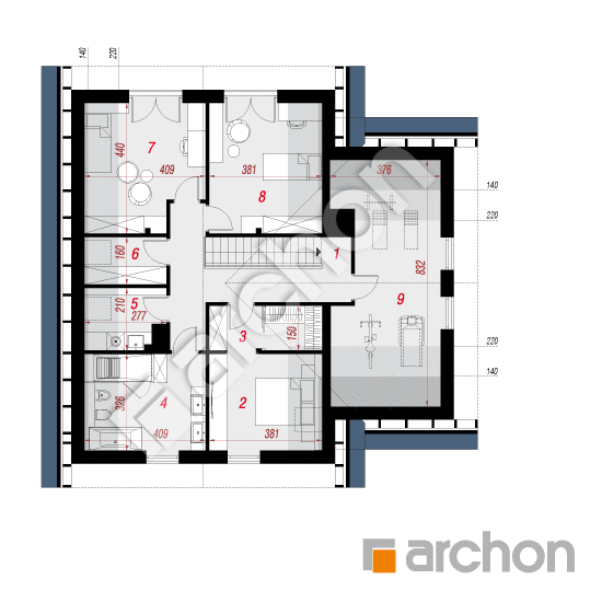 Проект будинку ARCHON+ Будинок в карісіях 2 План мансандри
