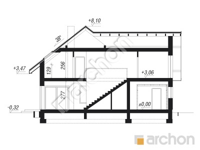 Проєкт будинку ARCHON+ Будинок в карісіях 2 Розріз будинку