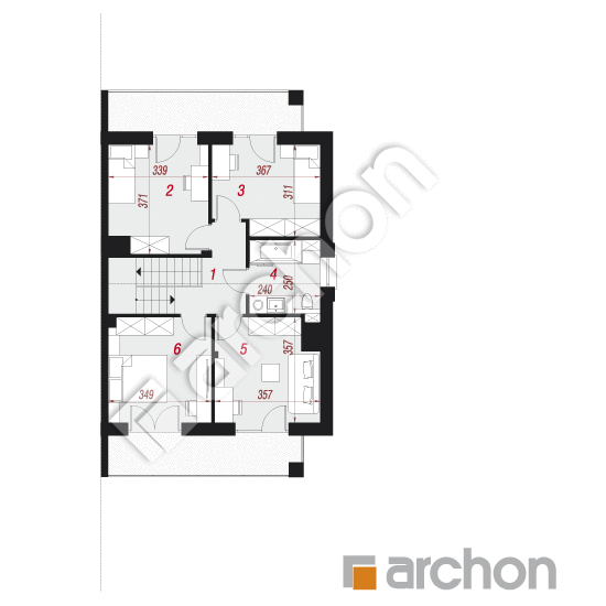 Проект дома ARCHON+ Дом в клематисах 28 (Б) План мансандри