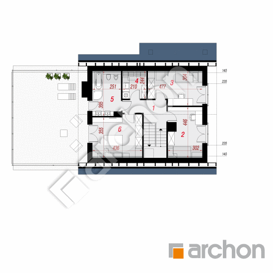 Проект дома ARCHON+ Дом в малиновках (Г2) План мансандри