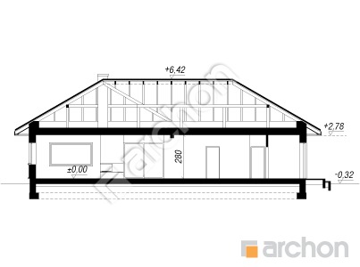 Проєкт будинку ARCHON+ Будинок в трояндах (Г2) Розріз будинку