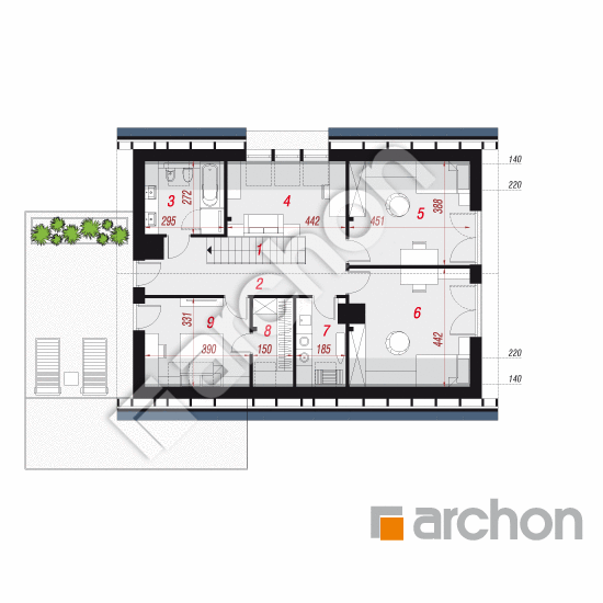 Проект будинку ARCHON+ Будинок в арабісах План мансандри